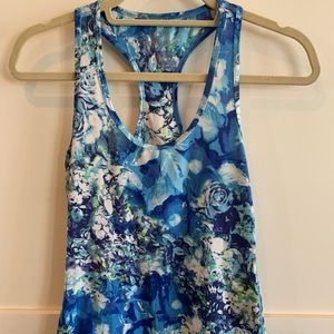 Blue Floral 90 Degrees workout top